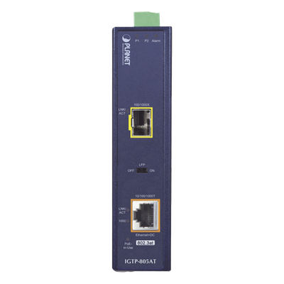 IGTP-805AT - PLANET IGTP-805AT convertidor de medio 2000 Mbit/s 1310 nm Azul