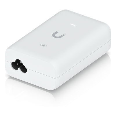 UACC-POE+-2.5G - Adaptador PoE+ / 30 W / 2.5 Gbps / 48V 0.65A / (2) Puertos RJ45 Blindados / LED Indicador / Protección contra Sobretensiones