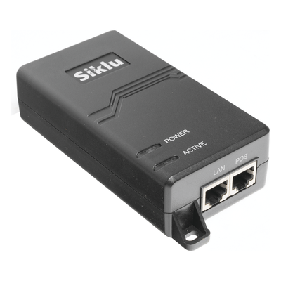 AX-IN-60W-AC-POE-US - Siklu Inyector PoE Pasivo, 1 Gbps, 60 W, 55 Vcc, 100-240 Vca, Cable CA AX-IN-60W-AC-POE-US