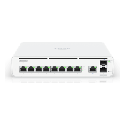 UISP-CONSOLE - Consola Gateway-Switch / 8 Puertos LAN GbE RJ45 / 2 Puertos SFP+ 10G / Router WAN 1GbE / Rendimiento 8,500 Mbps / SSD 128 GB / Montaje Rack 1U