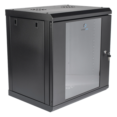SR1912LH3GA - Linkedpro Gabinete de Pared 12U / Profundidad 455 mm (18 in) / Cristal Templado SR1912LH3GA
