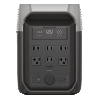 EFD31500 - Estación de Energía Portátil Delta 3 1536Wh Litio LFP / 6 AC 1800 W (Max. 3600W) / 2 USB-C 100W / Capacidad para Aumentar Respaldo / Cargador de Coche 10A a 12.6V / Conectividad WiFi y Bluetooth (App) / Carga Solar 500W Max.