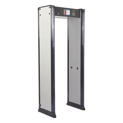 INTELL-26-ZIR - Arco Detector de Metales de 6 Zonas con Anclaje para Fijarse al Piso. Incluye Sensor IR para evitar falsas Alarmas / Certificado por la Administración Federal de Aviación de EE. UU. (FAA)