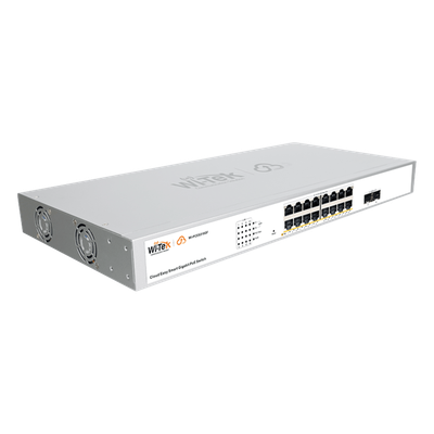 WI-PCES318GF - Switch Administrable PoE / 16 Puertos Gigabit PoE af/at / 2 SFP / 36 Gbps / Presupuesto PoE 240 W / Cloud Gratuito