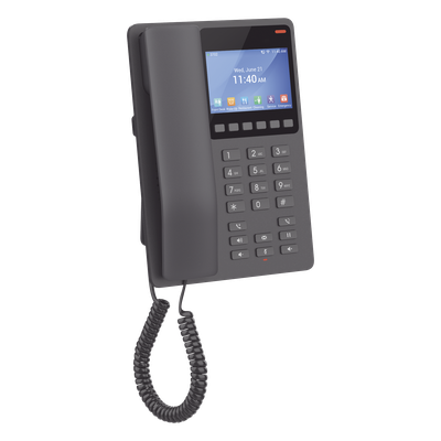 GHP631W - GHP631W, Teléfono Hotelero IP Negro, WiFi-6, LCD Color 3.5", 2 SIP 2 líneas, GDMS, soporta PoE