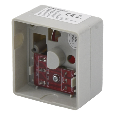 DS-PD1-EB - Hikvision Botón de Pánico Cableado / NA/NC Configurable / ABS Retardante al Fuego DS-PD1-EB