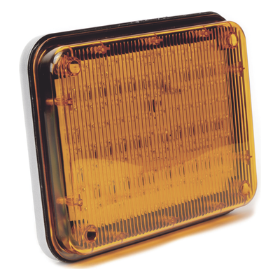 X-LTE-515-A - Luz de Advertencia LED / 9x7 pulgadas / 104 LED de Alta Intensidad / 12 VCC / 10 Patrones de Destello / Montaje Permanente / Color Ámbar