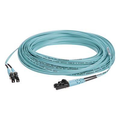 FX2ERLNLNSNM015 - Jumper de Fibra Óptica / OM3 50/125 / LC-LC Dúplex / OFNR Riser / Aqua / 15 m (49.21 pies)