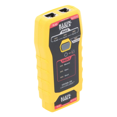 VDV526-100 - Probador de Cables de Red / Prueba Cat3, Cat5e, Cat6/6a / Transmisor Remoto Integrado / LED de Estado / Batería 9V 80 h / 116 g
