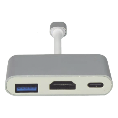 TT-USB-CAV - Adaptador Multipuerto USB-C / HDMI 4K / USB 3.0 5 Gbps / Carga PD 65W / 3-en-1 / Plug and Play