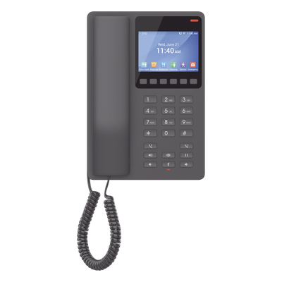 GHP631W - GHP631W, Teléfono Hotelero IP Negro, WiFi-6, LCD Color 3.5", 2 SIP 2 líneas, GDMS, soporta PoE