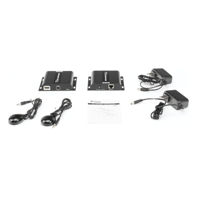 TT683 - Kit Extensor HDMI para distancias de 120 metros / Resolución 4K @ 30Hz / Cat 5e/6 / Soporta conexión Uno a Uno y Uno a Muchos / Hasta 253 Rx / HDbitT / Soporta control remoto del equipo fuente.