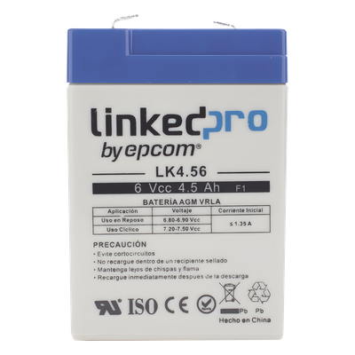 LK4.56 - Linkedpro By Epcom Batería de Respaldo AGM / 6 VCC / 4.5 Ah LK4.56