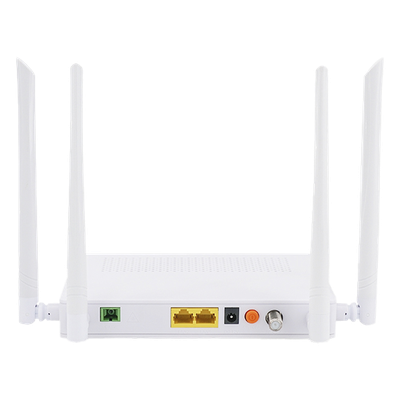 V2802-ACT - ONU Dual PON / Wi-Fi Doble Banda AC1200 / 2 Puertos Gigabit / Puerto CATV con AGC / 4 Antenas de Alta Ganancia / Gestión Remota OLT