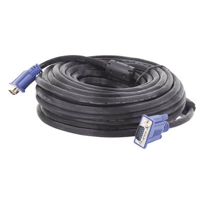 VGA-15M - Cable Extensor VGA / 15 m (49.2 ft) / Full HD 1920x1080p / Conector HD15 Macho a Macho / Blindaje Aluminio y Malla Trenzada / CCTV y Videovigilancia