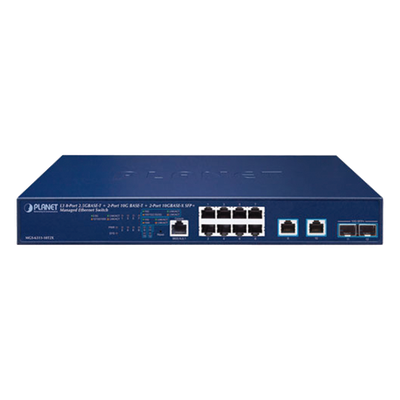 MGS-6311-10T2X - PLANET Layer 3 8-Port 2.5GBASE-T + Gestionado L3 10G Ethernet (100/1000/10000) 1U Azul