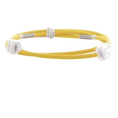 UTP28SP3YL - Cable de Parcheo Cat6 / UTP 28AWG / 3.8 mm Diámetro / 0.91 m (3 Pies) / Amarillo / CM-LSZH / PoE BT