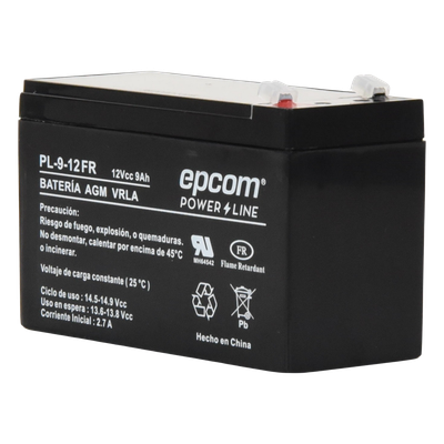 PL-9-12FR - Epcom Powerline Batería de Respaldo AGM-VRLA / 12 Vcc / 9 Ah PL-9-12FR