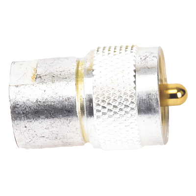 PT-4000-001 - Rf Industries,Ltd Adaptador Coaxial / Hembra UNIDAPT a Macho UHF PL-259 / Bronce Chapado Plata