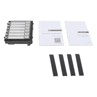 DS-KD-KK - Hikvision Módulo de Botones para Videoportero Modular / 6 Botones / Montaje Empotrado