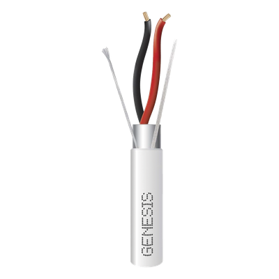 2204-1101 - Bobina de 305 Metros (1000 Pies) de Cable 4 x 22 AWG BLINDADO / RISER / Color Blanco / Para Aplicaciones de Audio, Seguridad y Control