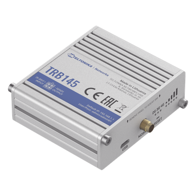 TRB145 - Gateway Industrial LTE Cat 1 / RS485 / 10 Mbps / Aluminio / DIN Rail / Ambientes Extremos