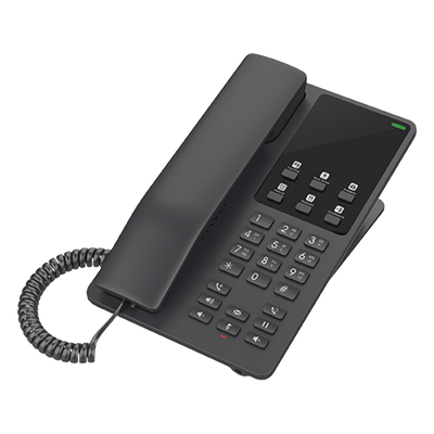 GHP621 - GHP621, Teléfono Hotelero IP Negro, 2 cuentas SIP 2 líneas, GDMS, soporta PoE