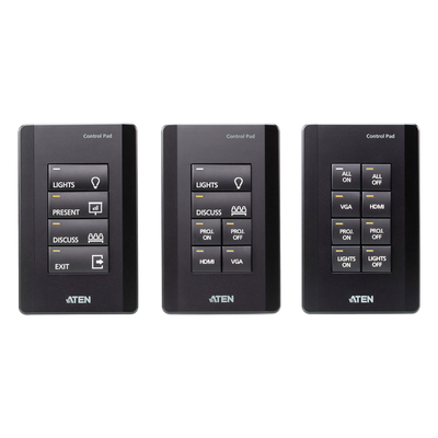 VK0100 - Panel de control / 8 botones personalizables / Ethernet 10/100Base-T / 2 puertos RS-232 / 2 canales relay / Montaje en superficie