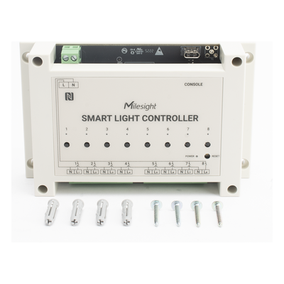WS558915MPNLN - Controlador de Iluminación LoRaWAN / 8 Circuitos / Medición de Energía LN / Retraso Programable 18 hrs / D2D Sin Gateway