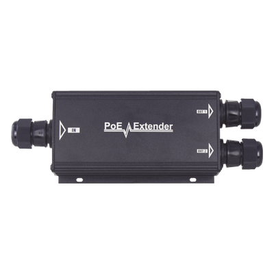 TT-2003EX-POE - Extensor PoE Gigabit / Alcance 200 m (656.2 ft) / IP66 / 60 W Total / 2 Puertos de Salida PoE / Sin Fuente Adicional