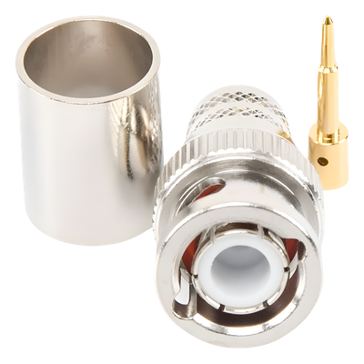 RFB-1106-I - Rf Industries,Ltd Conector Coaxial BNC Macho / Anillo Plegable / Bronce Niquelado RFB-1106-I