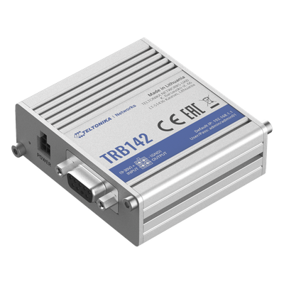 TRB142 - Gateway Industrial LTE Cat 1 / RS232 DB9 / OpenWrt / 9-30 VDC / -40 a 75 °C / DIN Rail