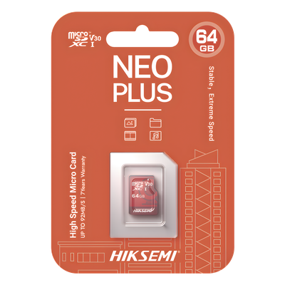 HS-TF-E1/64G - Memoria Microsd Hiksemi, 64GB, Clase 10, Especializada para Videovigilancia (Uso 24/7), Lectura 95MBS, Escritura 25MBS
