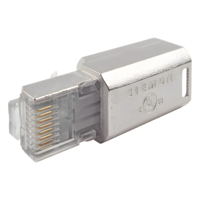 ZP1-6AS-00S - Conector RJ45 Cat6A Blindado / Terminación en Campo / 10 Gbps / Sin Clip Protector / UL 2043 Plenum