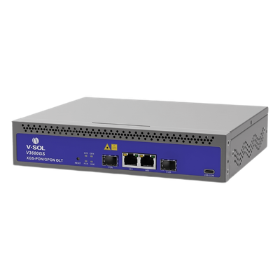 V3600GS - OLT Compacta / 1 Puerto Combo GPON/XG(S)-PON / 3 Uplink / 128 ONU/ONT / Alcance 20 km (65,616 ft) / 10 Gbps Simétricos / Rack 1U