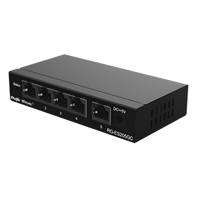 RG-ES205GC - Ruijie Switch Administrable / 5 Puertos Gigabit / Capacidad 10 Gbps RG-ES205GC