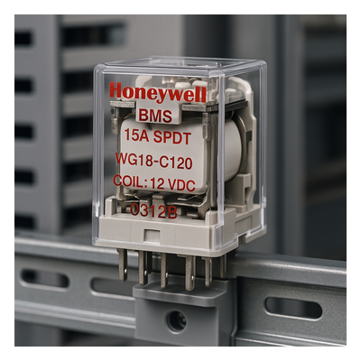 VMD1B-C24A - Relevador Electromecánico SPDT / 15 A / 120-277 VAC / 28 VDC / Bobina 24 V CA / Riel DIN 35 mm / -40 a 55 °C