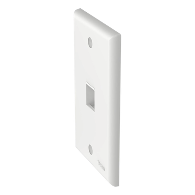 NK1FNWH - Placa de Pared Vertical / Estilo Plano / 1 Puerto Keystone / ABS / 69.8 x 114.3 mm / 2.75 x 4.5 pulg. / Blanco