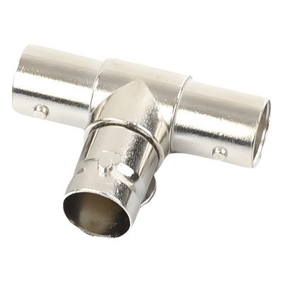 TT-RG-10 - Adaptador Coaxial en T / Triple BNC Hembra / 75 Ohm / Níquel-Oro-PTFE / 14.5 x 23.7 x 33.0 mm