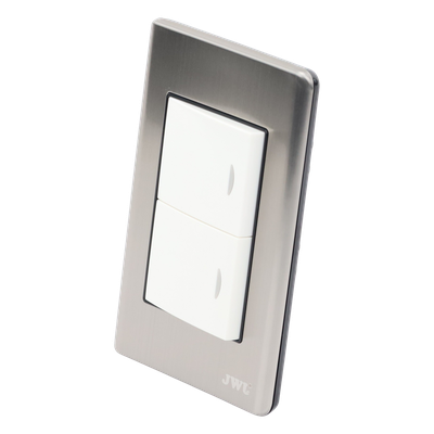 JTL-E7505 - Apagador Doble de 10 A/ 127 V CA ~ 60 Hz / Placa de Acero.
