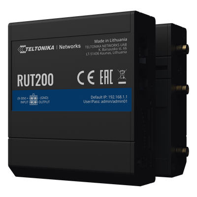 RUT200 - Teltonika Router Industrial LTE 4G / 150 Mbps Cat 4 / 2 Puertos Ethernet 10/100 RUT200
