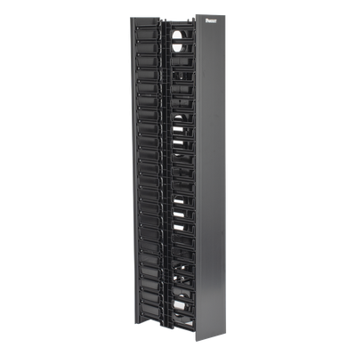 WMPV22E - Organizador Vertical de Cable / Doble Frontal y Posterior / 22.5 UR / 4.9in Ancho / 41.5ft Altura / Negro