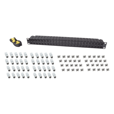 Z6-PNL-U48K - Patch Panel UTP / 48 Puertos Cat 6 / Plano 1UR / 19" Rack / Acero Negro / 4.3 x 19 x 1.7 in