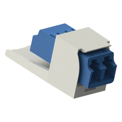 CMDSLCZIW - Módulo Acoplador / LC Duplex / Fibra Monomodo OS1/OS2 / Mini-Com / Cerámica Zirconia / Blanco Mate