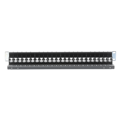 ZS-PNL-24E - Patch Panel / Blindado / 24 Puertos / Modular Vacío / Plano / 1UR / Cat 6A / Acero 18 Gauge