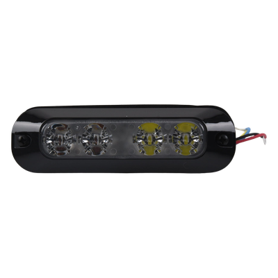 ED3704RC - Ecco Luz Auxiliar LED / 4 LEDs Bicolor Rojo/Claro / 22 Patrones de Destello ED3704RC