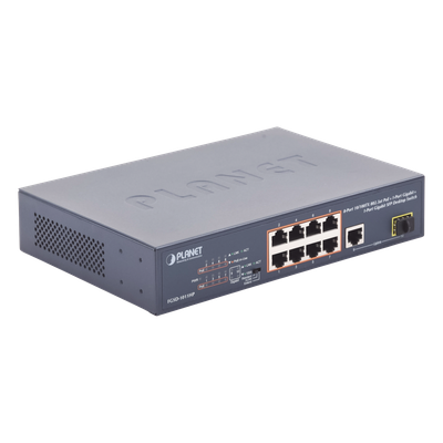 FGSD-1011HP - Planet Switch no Administrable 8 puertos 10/100 PoE 802.3af/at 135W, 1 puerto Uplink