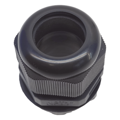 TXG-PG-100NBK - Conector Glándula Plástico / Rosca NPT 1" (25.4 mm) / Rango de Cable 16-22 mm / Color Negro / 7 Dimensiones Precisas