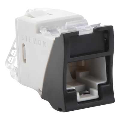 U6-H01NS - Jack / Cat6 / UTP / Montaje Híbrido Plano-Angulado / 1 Puerto / Negro / 22-24 AWG / -10 a 60 °C