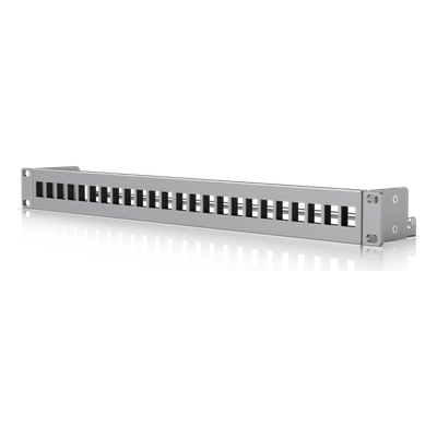 UACC-RACK-PANEL-PATCH-BLANK-24 - Panel Patch Keystone / 24 Puertos / 1U Rack 19" / Barra Gestión Cables / Acero SPCC / 17.4 x 2.5 x 1.7'